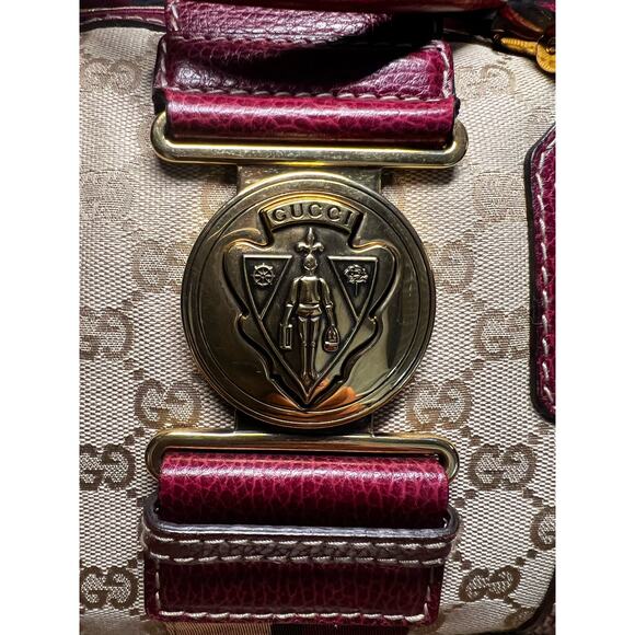 Gucci Aviatrix Monogram Medium Boston Bag - Bordeaux - Picture 8 of 15